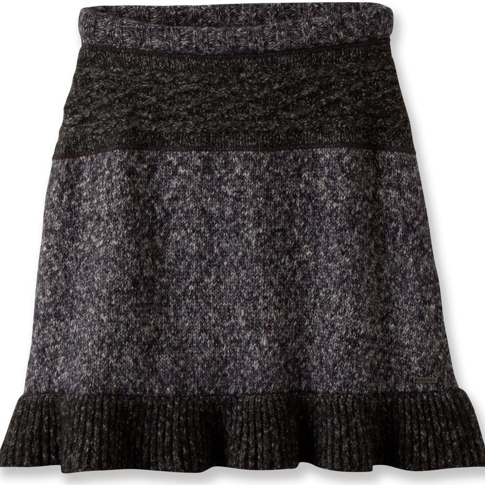 prAna 'Rena' Knit Flounce Skirt, Coal Gray, M